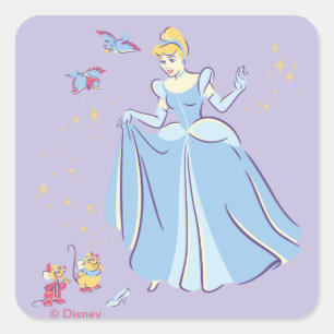 Sticker Carré Cendrillon   Bibbidi, Bobbidi, Boo
