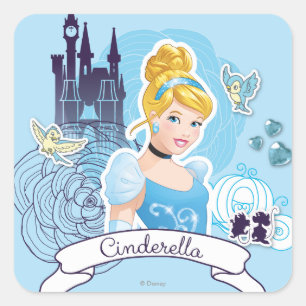 Sticker Carré Cendrillon - Coeur Gracieux