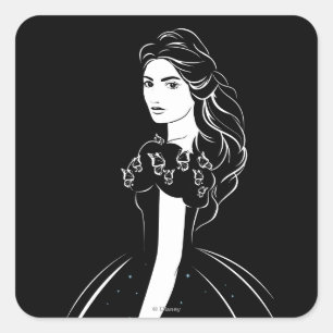 Sticker Carré Cendrillon en noir