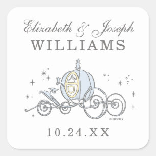 Sticker Carré Cendrillon   Mariage Fairytale
