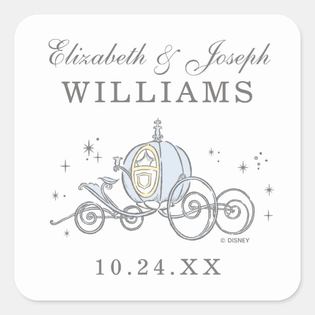 Sticker Carré Cendrillon | Mariage Fairytale (Devant)