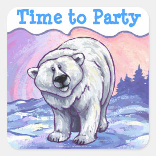 Sticker Carré Centre de la fête de l'ours polaire