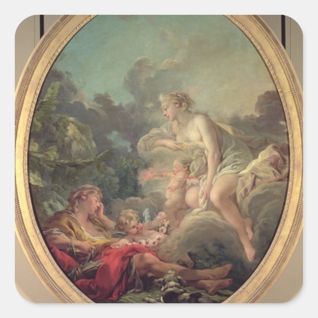 Sticker Carré Cephalus and Aurora, 1764 (oil on canvas) (Devant)