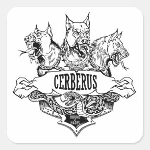 Sticker Carré Cerberus et serpent