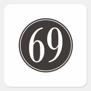 Sticker Carré Cercle #69 noir