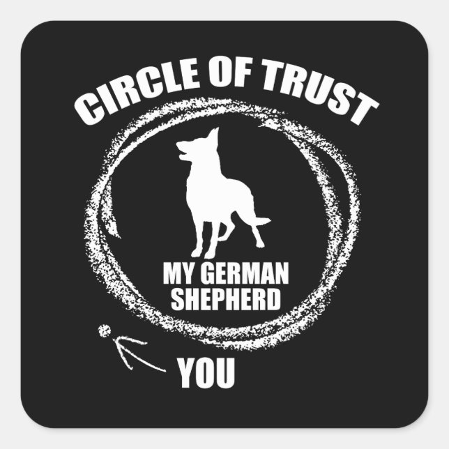 Sticker Carré Cercle De Confiance Mon Berger Allemand (Devant)