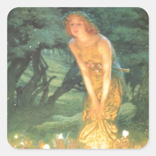 Sticker Carré Cercle de fées de la veille du milieu de l'été (Devant)
