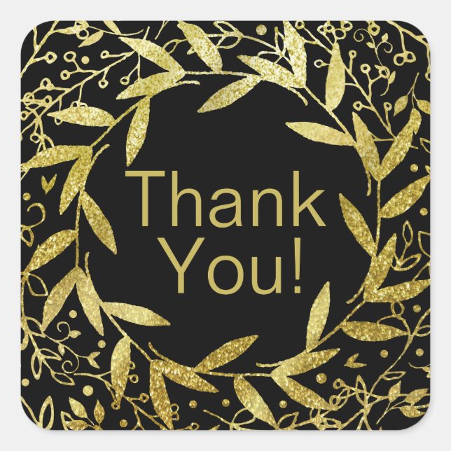 Sticker Carré Cercle de Parties scintillant d'or de couronne Feu (Devant)