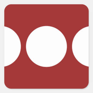 Sticker Carré Cercles blancs sur le rouge