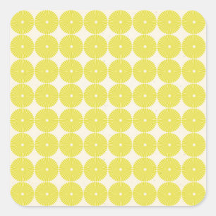 Sticker Carré Cercles Jaunes Plutôt Citrus Été Disques Texturés