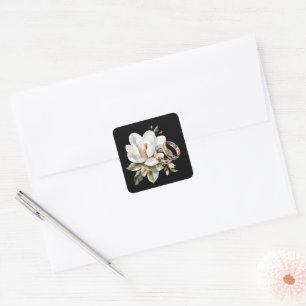 Sticker Carré Cercles Mariages Magnolia Noir