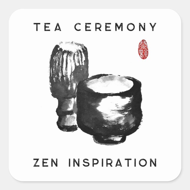 Sticker Carré Cérémonie du thé/Inspiration zen (Devant)