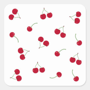 Sticker Carré  Cerise Cerises