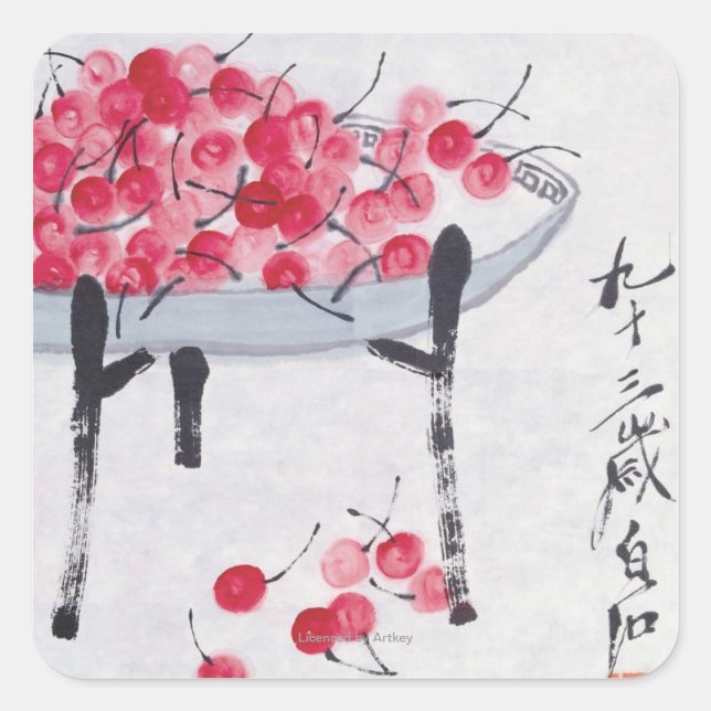 Sticker Carré Cerises (Devant)