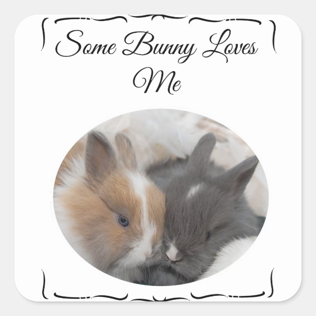Sticker Carré Certains Lapins M'Aiment Nom (Devant)