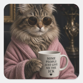 Sticker Carré Certains Me Donnent l'Autocollant de Chat Drôle Ic