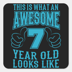 Sticker Carré C'EST CE QUI EST UN ÉNORME 7ème anniversaire de 