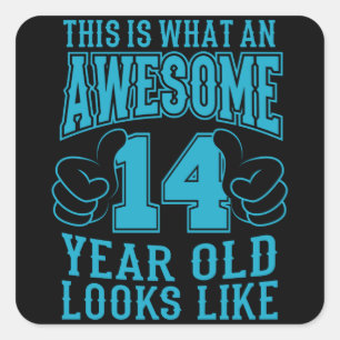 Sticker Carré C'EST CE QUI EST UN EXCELLENT 14 ANS, 14ème anniv