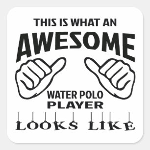 Sticker Carré C'est ce qu'un incroyable joueur de water-polo sem