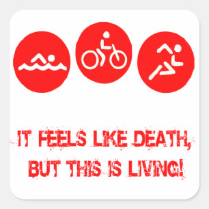 Sticker Carré C'est comme la mort - Triathlon