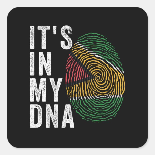 Sticker Carré C'est dans mon ADN - Guyana Flag (Devant)