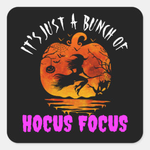 Sticker Carré C'est juste un tas de Hocus Pocus citrouille Hallo