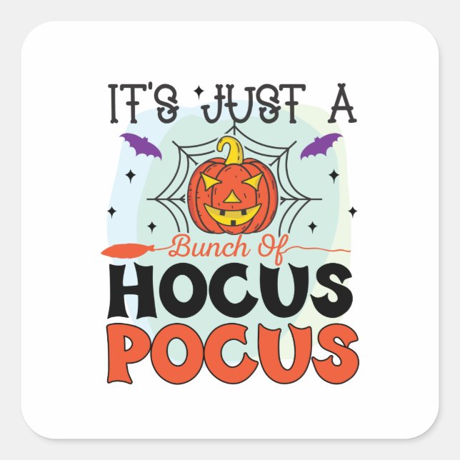 Sticker Carré C'est juste une bande de Hocus Pocus Halloween Sti (Devant)
