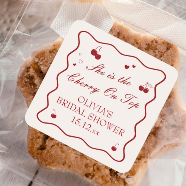 Sticker Carré C'est la cerise sur le gâteau (Créateur téléchargé)