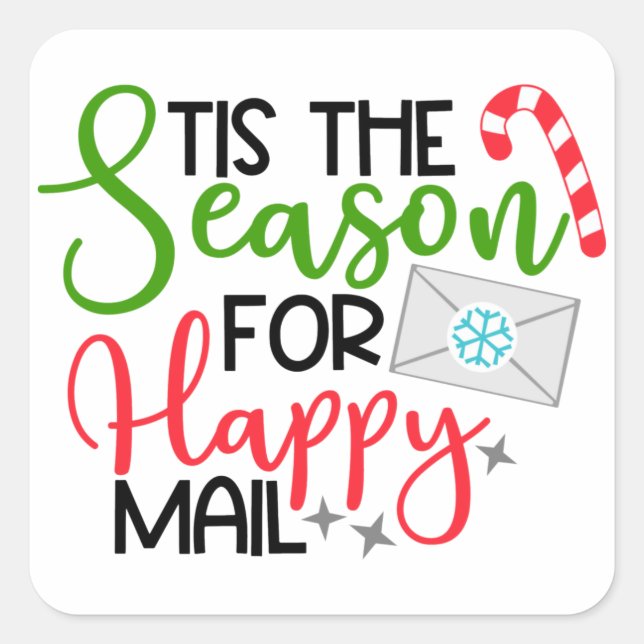 Sticker Carré C'est la saison de Happy Mail (Devant)
