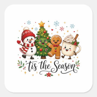 Sticker Carré C'est la saison de Noël