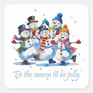 Sticker Carré C'est la saison d'être joyeux Danse joyeuse des bo