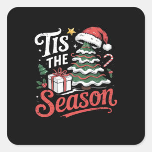 Sticker Carré C'Est La Saison Funy Christmas