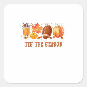 Sticker Carré C'Est La Saison Leopard Football Halloween Automne