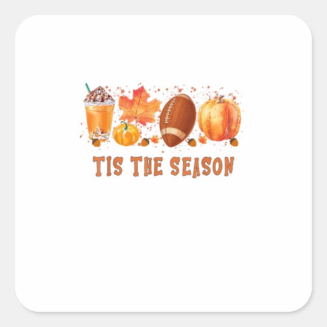 Sticker Carré C'Est La Saison Leopard Football Halloween Automne (Devant)