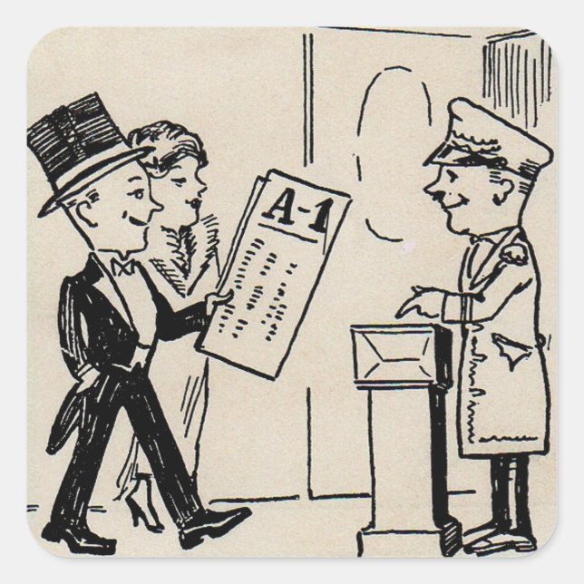 Sticker Carré C'est le Billet - 1920 dessin animé de théâtre (Devant)