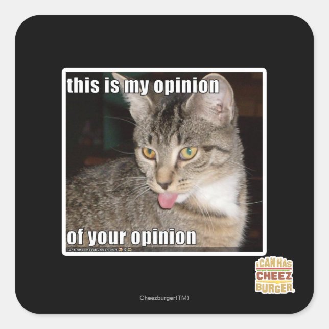 Sticker Carré c'est mon opinion (Devant)