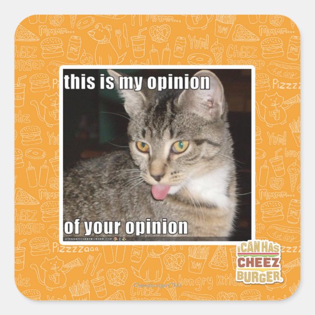 Sticker Carré c'est mon opinion (Devant)