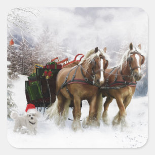 Sticker Carré C'est Noël