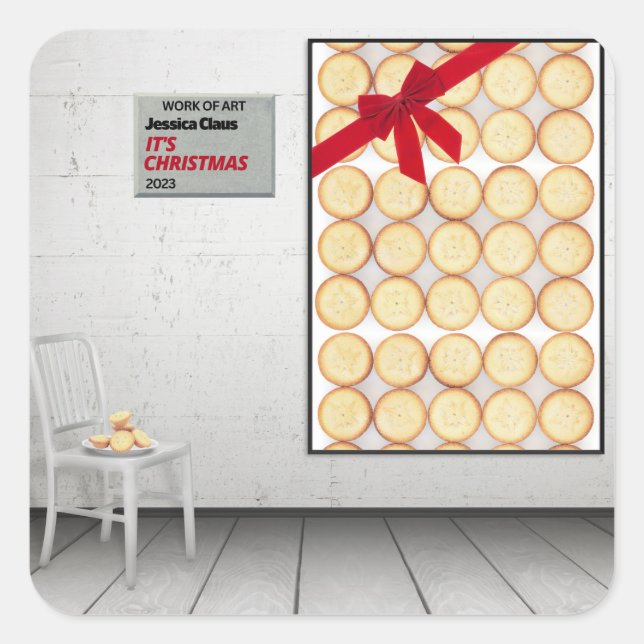 Sticker Carré 'C'est Noël' par Jessica Claus (Devant)