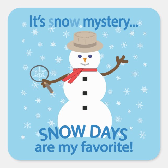 Sticker Carré C'est NOw Mystery Detective Snowman Blue (Devant)
