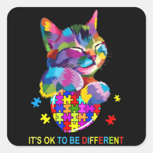 Sticker Carré C'est OK d'être différent amoureux de la Sensibili