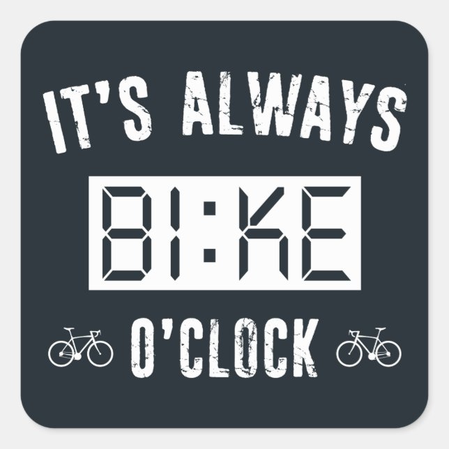 Sticker Carré C'est toujours vélo O'Horloge (Devant)