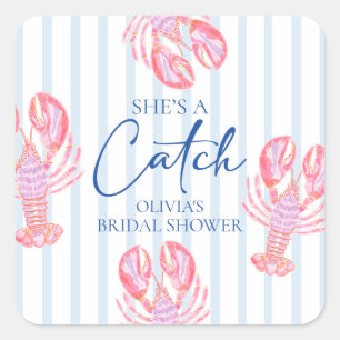 Sticker Carré C'est une prise Fête de mariage préppy côtière Hom