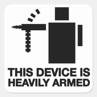 Sticker Carré Cet appareil est lourdement armé