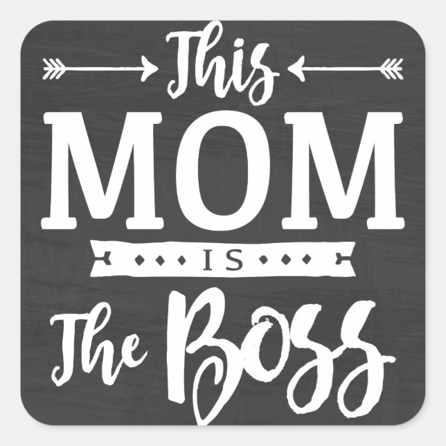 Sticker Carré Cette Maman Est Le Patron (Devant)
