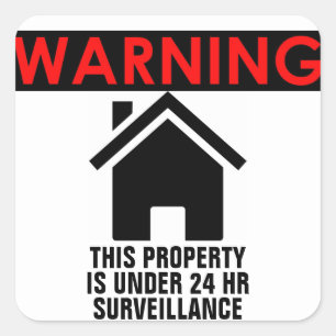STICKER CARRÉ CETTE PROPRIÉTÉ EST SOUS AUTORISATION D'AFFICHE DE