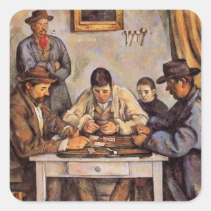 Sticker Carré Cezanne - Les joueurs de cartes, 1892