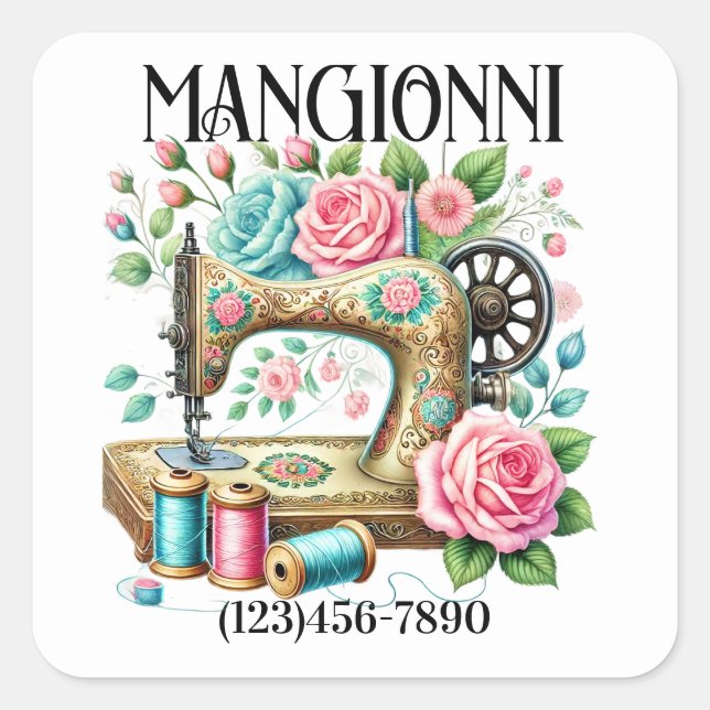 Sticker Carré Chaîne de couture (Devant)