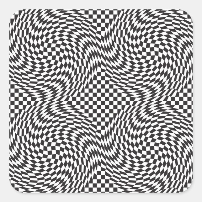 Sticker Carré Chaîne de damier (Devant)