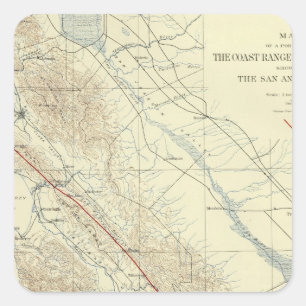 Sticker Carré Chaînes de côte montrant la crevasse de San